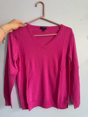 The Limited Women's Fuchsia V-Neck Sweater